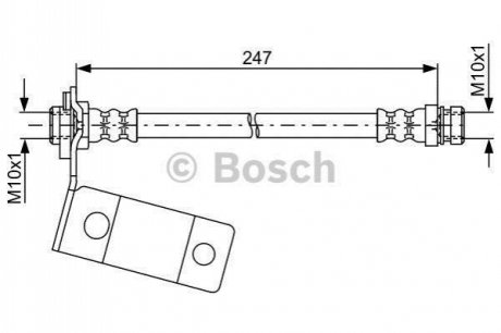 1987481765 BOSCH BOSCH шланг гальм. задн. HYUNDAI SANTA FE -06