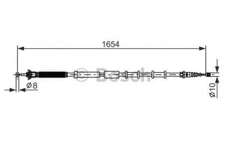 1987477978 BOSCH BOSCH трос гальм. лів. FIAT GRANDE PUNTO -09