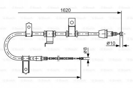 1987482071 BOSCH BOSCH HYUNDAI трос ручного гальма прав. Getz