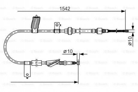 1987482084 BOSCH BOSCH HONDA трос ручн.гальма прав.Civic 96-