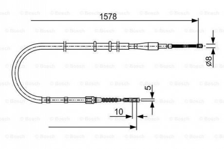 1987477884 BOSCH BOSCH VW трос гальма л/п (барабан) Audi 80