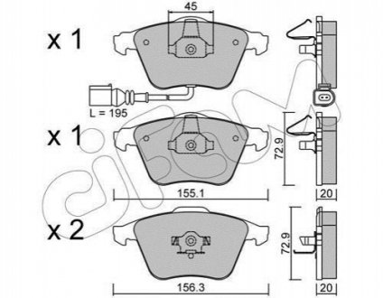 822-549-2 CIFAM Гальмівні колодки перед. Audi A4/A6/A8 00-