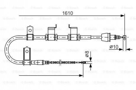 1987482070 BOSCH BOSCH HYUNDAI трос ручного гальма лів.Getz