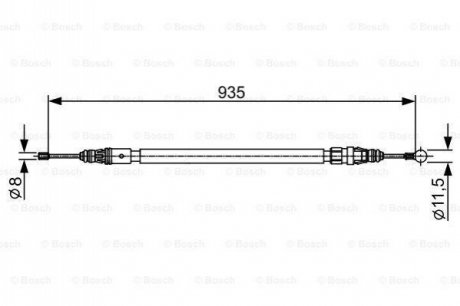 1987482430 BOSCH BOSCH трос гальма задн. лів. PEUGEOT 5008