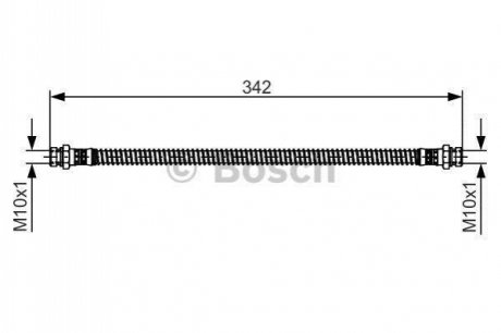 1987481464 BOSCH BOSCH HYUNDAI гальмівний шланг задн H100