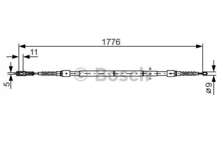 1987482126 BOSCH BOSCH трос гальм. задн. лів. AUDI A8 -02