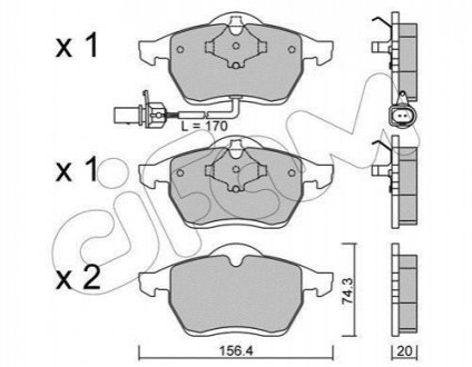 822-279-1 CIFAM Колодки гальмівні передні T4 90-03