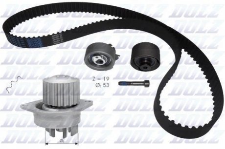 DOLZ CITROEN К-т ГРМ (помпа + ремень + 2 ролика + крепеж) C3 I 1.6 02-10, PEUGEOT 106 II 1.6 96-04, 307 1.6 02-08 KD042