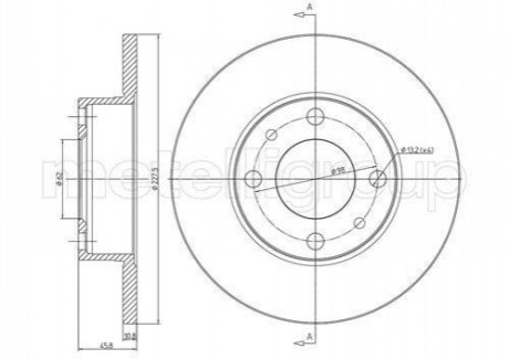 800-014 CIFAM CIFAM Диск тормозной перед. FIAT Uno, Regata, Ritmo SEAT Ibiza (227*10,8)