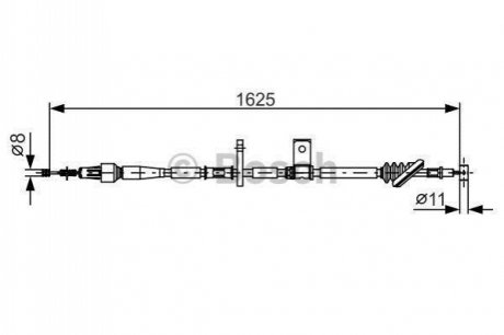 1987482094 BOSCH BOSCH SUZUKI трос ручного гальма прав.Grand Vitara 98-