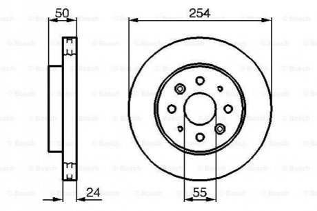 0986479231 BOSCH BOSCH гальмівний диск передн. Kia Rio 02-05 (254*24)