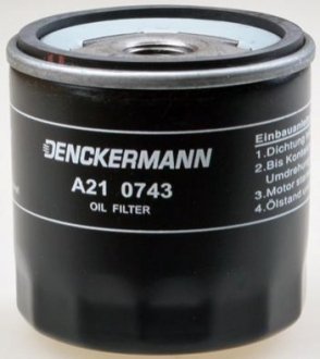 A210743 Denckermann Фильтр маслянный Caddy II 1.4/1.6i / Golf IV/V/Seat