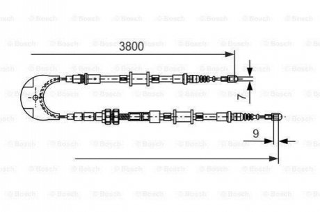 1987477731 BOSCH BOSCH FORD трос ручного гальма задн. Scorpio 96-