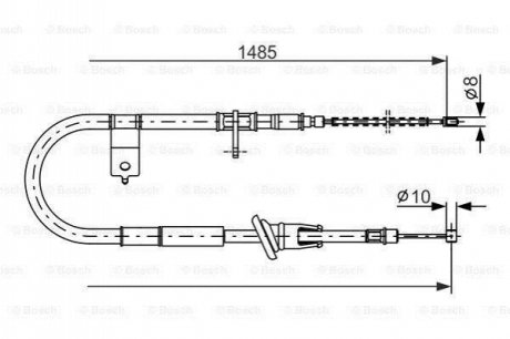 1987477612 BOSCH BOSCH HYUNDAI трос ручного гальма лів.Acent 95-