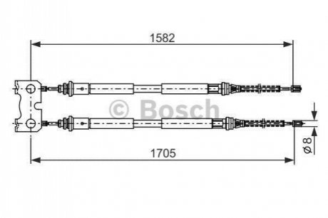 1987477834 BOSCH BOSCH FORD трос ручного гальма Escort/Orion 95-