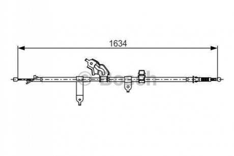 1987482222 BOSCH BOSCH трос ручного гальм. прав. TOYOTA YARIS -11