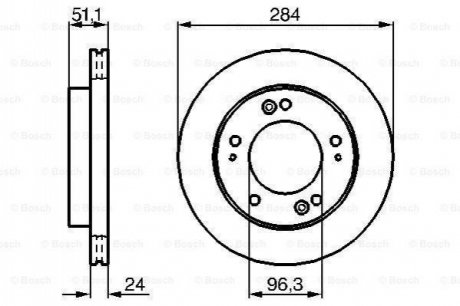 0986479020 BOSCH BOSCH KIA диск гальмівний передн.Sportage 00-