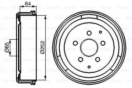 0986477033 BOSCH BOSCH барабан гальмівний задн. VW T2