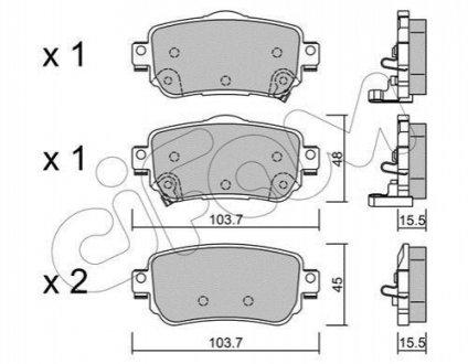 822-1011-0 CIFAM Гальмівні колодки зад. Nissan X-Trail/Qashqai II 13- (TRW)