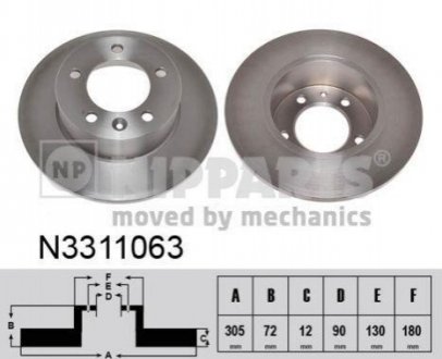 N3311063 NIPPARTS Гальмівний диск