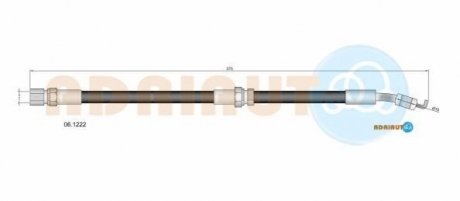 06.1222 ADRIAUTO ADRIAUTO шланг гальм. задн. лів. (диск. гальм) DAEWOO NUBIRA -02
