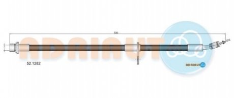 52.1282 ADRIAUTO ADRIAUTO шланг гальмівний передн. прав. TOYOTA Avensis -03