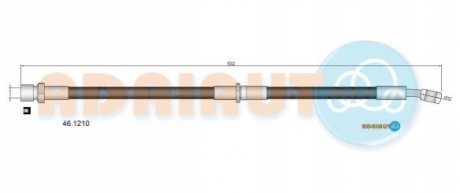 46.1210 ADRIAUTO ADRIAUTO шланг гальмівний задн. лів. SUBARU IMPREZA -00