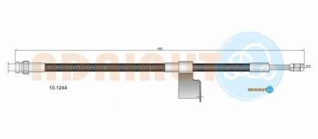 10.1244 ADRIAUTO ADRIAUTO HYUNDAI шланг гальмівний передн. лів.Getz 02-