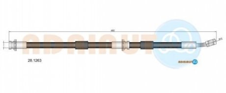 28.1263 ADRIAUTO ADRIAUTO NISSAN шланг гальмівний передний.MICRA II 92-