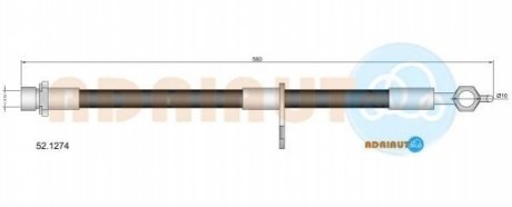 52.1274 ADRIAUTO ADRIAUTO TOYOTA шланг гальмівний передн. лів.Yaris -05