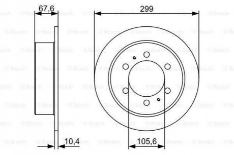 0986478999 BOSCH BOSCH SSangYong диск гальмівний задній Rexton, Korando (299*10,4)