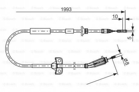 1987477819 BOSCH BOSCH VOLVO трос ручного гальма XC70/V70/S80 -04