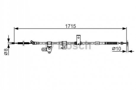 1987482348 BOSCH BOSCH трос ручного гальма прав.TOYOTA PRIUS -09