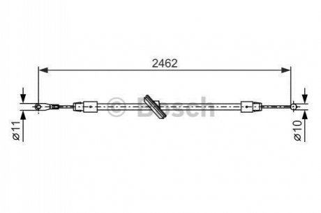 1987482381 BOSCH BOSCH DB трос гальм.передн.(2462/306mm) Sprinter 06-