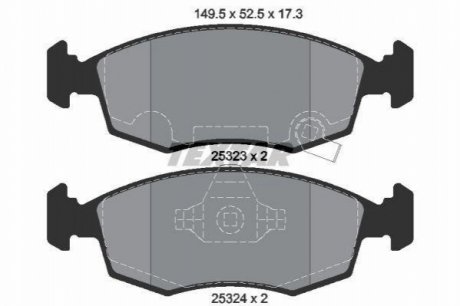 2532301 TEXTAR Комплект гальмівних колодок
