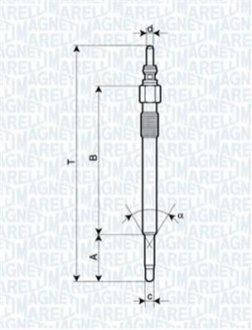 062900050304 MAGNETI MARELLI MAGNETI MARELLI свічка розжарювання VW LT MKII 2.8 [062900050304]