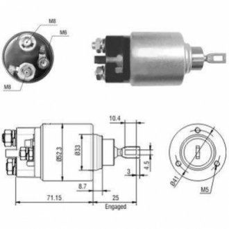 46044 MEAT&DORIA MEATDORIA DB Втягивающее реле стартера W202/210 VW LT 2,3 96-