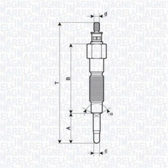 062900142304 MAGNETI MARELLI MAGNETI MARELLI NISSAN свічка розжарювання Patrol 2.8TD 97-