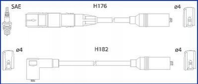 134790 HITACHI Комплект кабелів високовольтних