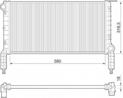 350213180000 MAGNETI MARELLI MAGNETI MARELLI радиатор двигателя FIAT DOBLO 1.2-1,6