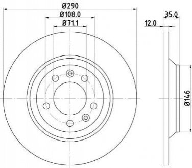 8DD 355 110-801 HELLA HELLA PEUGEOT Тормозн.диск задний CITROEN C5 III PEUGEOT 407, 508 I, 607, RCZ 1.6-3.0D 02.00-