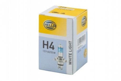 8GJ 223 498-121 HELLA HELLA H4 12V 60/55W Автолампа WHITE LIGHT UP TO 300h, UP TO 4200 KELVIN