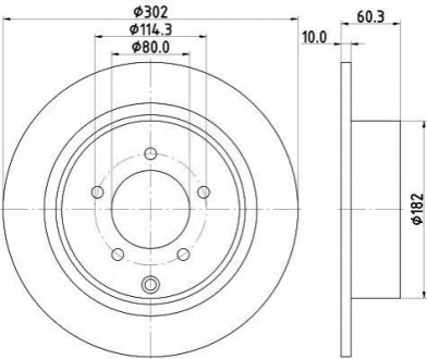 8DD 355 115-491 HELLA HELLA MITSUBISHI Тормозной диск задн.ASX,Outlander II 1.6/2.4 07-