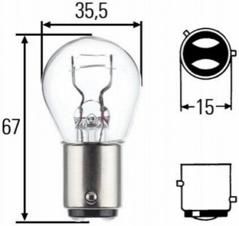 8GD 004 772-123 HELLA HELLA P21/4W 12V 4W Лампа розжарювання (блістер 2 шт)