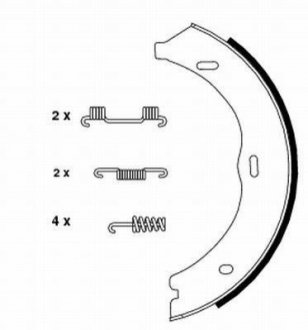 8DA 355 050-561 HELLA HELLA DB Щеки ручного тормоза (d =186мм) Vito 03-