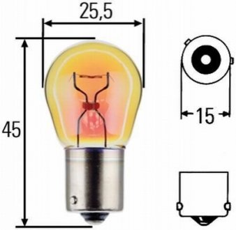 8GA 006 841-251 HELLA HELLA PY21W Heavy Duty 24V 21W автолампа жовта