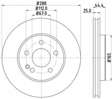 8DD 355 111-081 HELLA HELLA DB Диск тормозн.передн.W169 04-,W245 05-