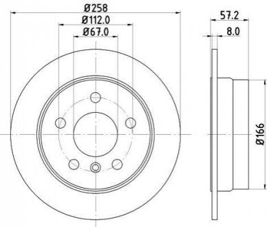 8DD 355 111-101 HELLA HELLA DB Тормозной диск передн. W169,245 04-