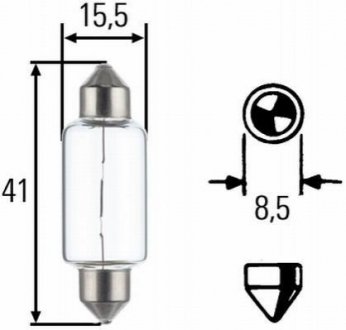 8GM 002 091-251 HELLA HELLA C10W 24V Автолампа пальчиковая (41мм)