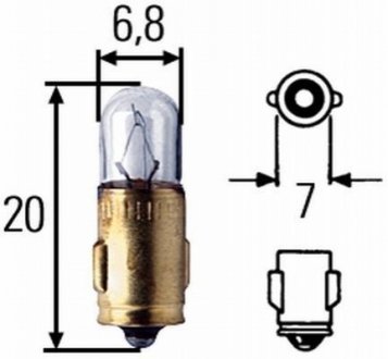 8GP 002 066-121 HELLA HELLA 12V 2W J Автолампа (STANDARD)